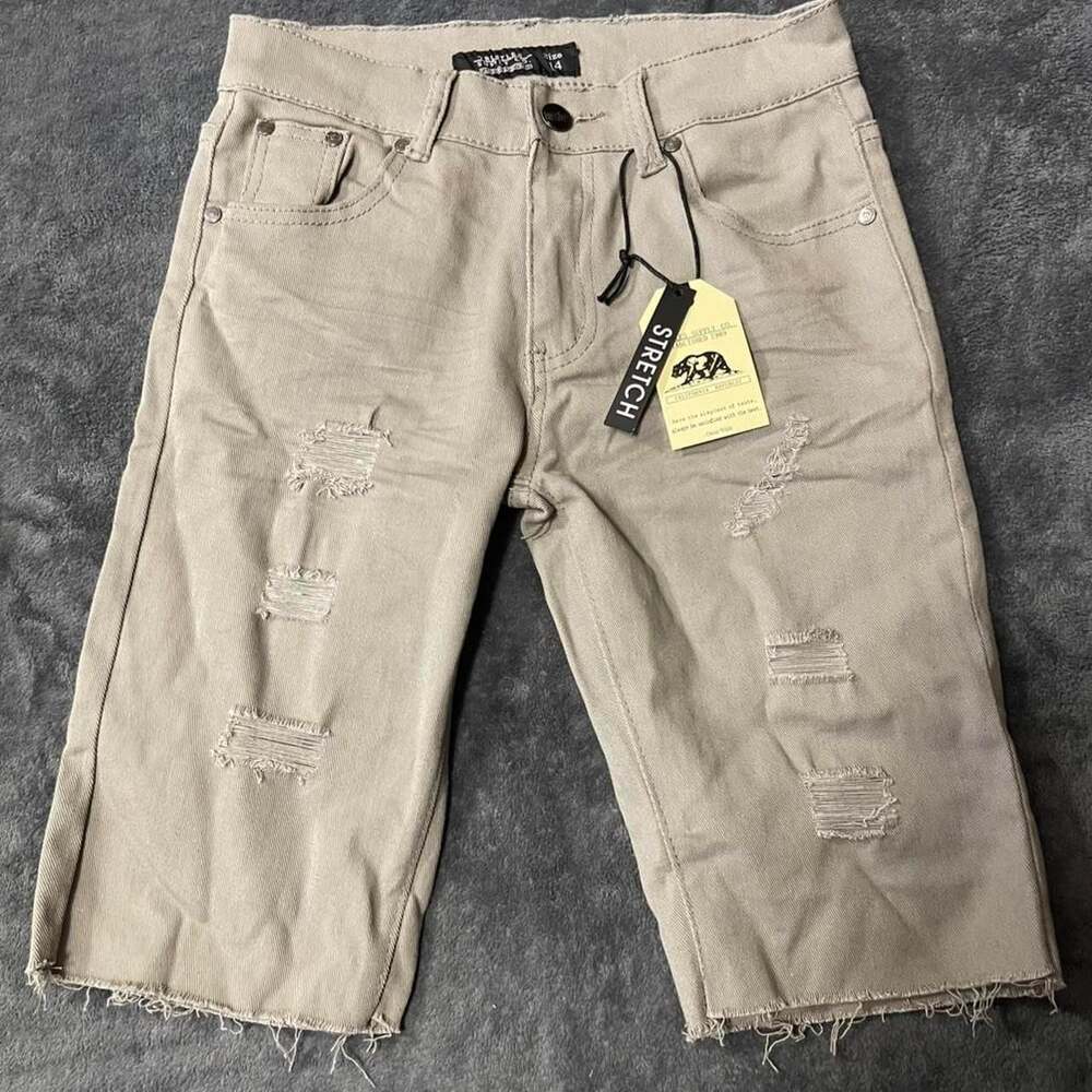 Tristles Supply Co. Boys Distressed Stretch Denim Jorts Size 14